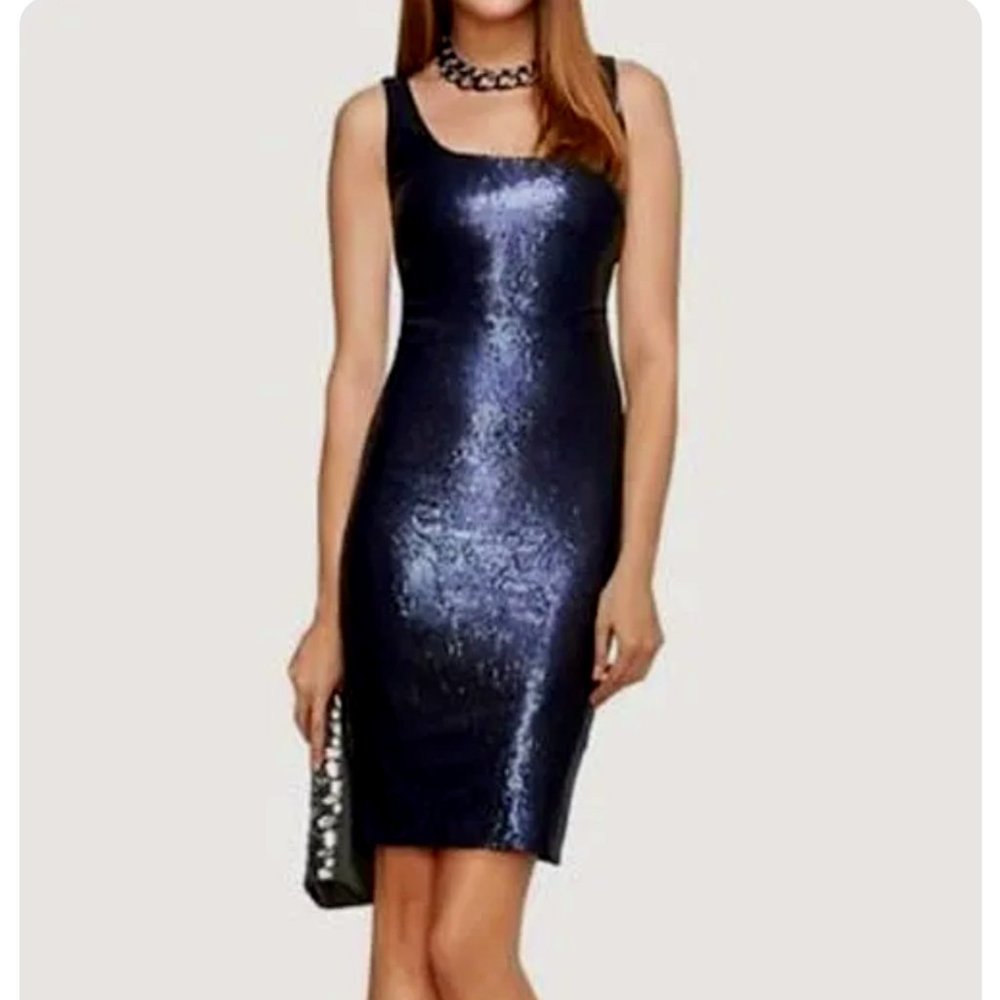 Banana Republic L'Wren Scott Midnight Blue Sequin Dress, Size 14